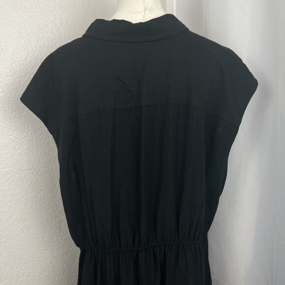 Old Navy Midi Dress Womens 2X Black Drapey Twist Cutout Chic Resort Lightweight - Picture 5 of 12